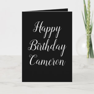 Black and White Happy Birthday to him  Holiday Car Card