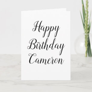 Black and White Happy Birthday to him  Holiday Card