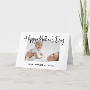 Black and White   Happy Mother's Day Photo Card