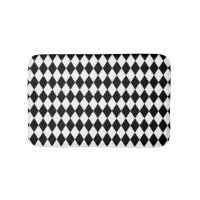Black and White Harlequin Bath Mat