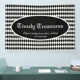 Black and White Harlequin Custom Banner
