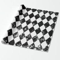 Black and White Harlequin Decoupage Poster