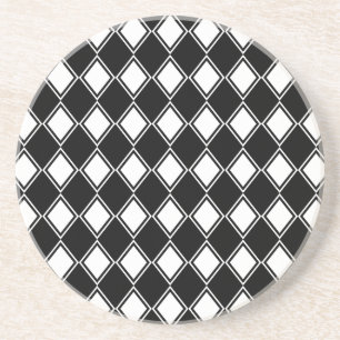 black and white harlequin diamond pattern coaster