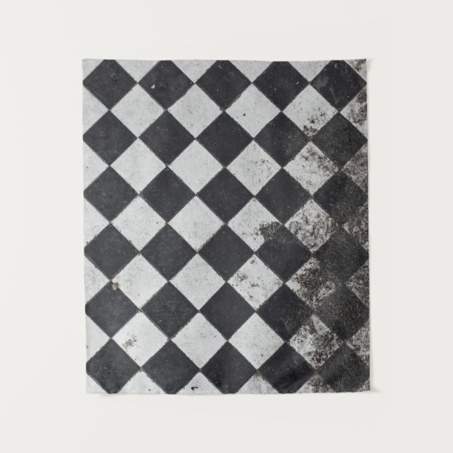Black and white harlequin graphic tapestry (Front)