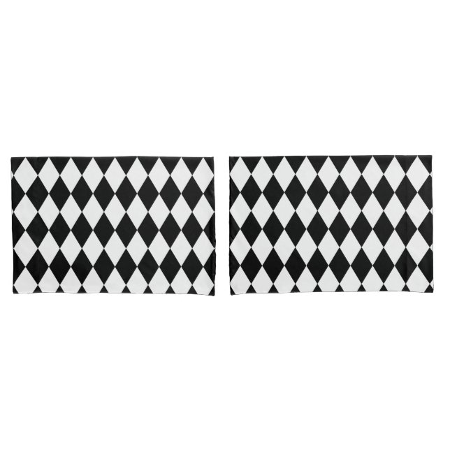 Black and White Harlequin Pillowcase (Front-Set)
