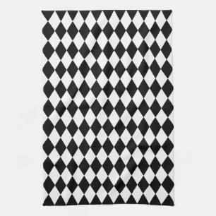 Black and White Harlequin Tea Towel