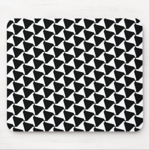 Black and White Harlequin Triad Motif Mouse Pad