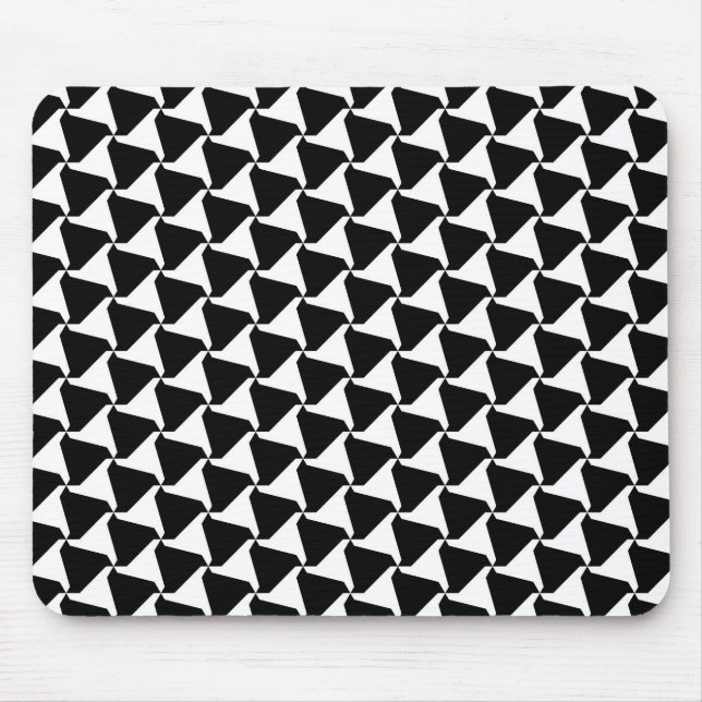 Black and White Harlequin Triad Motif Mouse Pad (Front)
