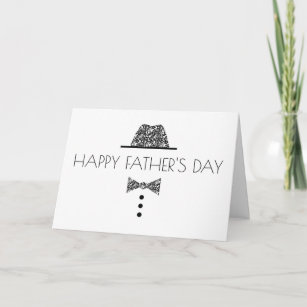 Black and White Hat and Bow Tie Father's Day Card