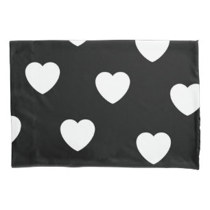 Black and White Heart Pattern Pillowcase