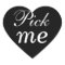 Black and White Heart Pick Me Sticker
