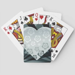 Black and White Heart Playing Cards