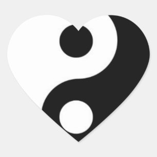 black and white heart sticker