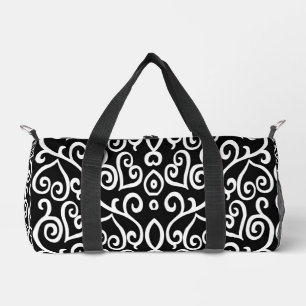 Black and White Hearts Duffle Bag