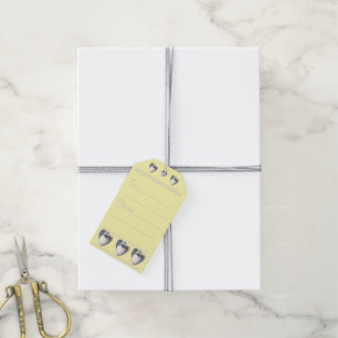 black and white hearts original art design gift tags