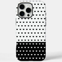 Black And White Hearts Pattern Cover for iPhone