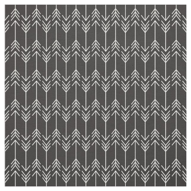 Black and White Herringbone Arrows Fabric (Swatch)