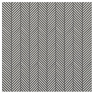 Black and White Herringbone Fabric