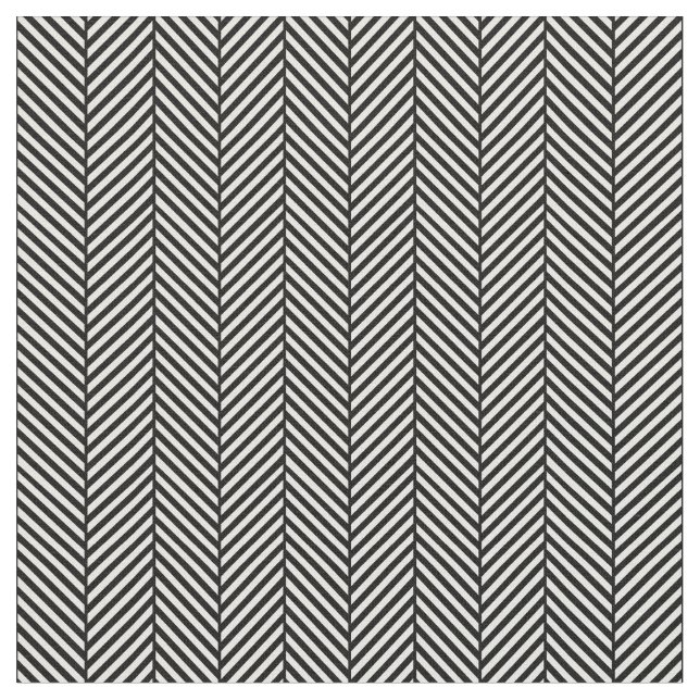 Black and White Herringbone Fabric (Close Up)