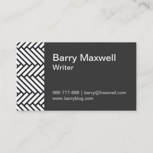 black and white herringbone pattern business card