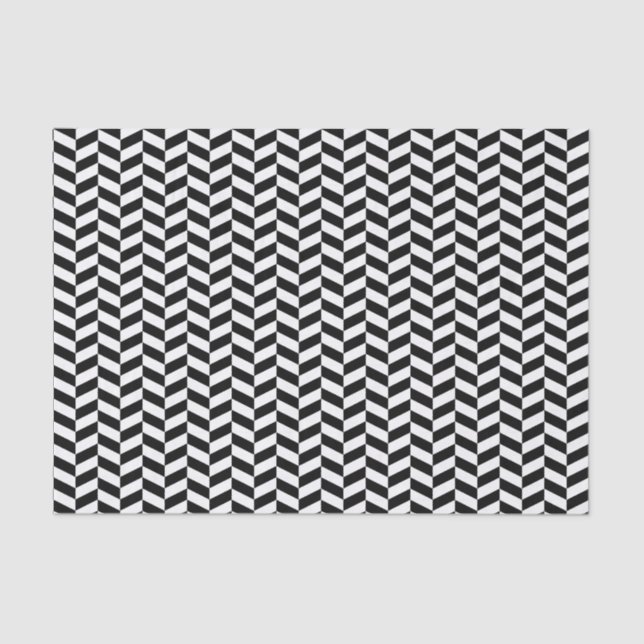 Black and White Herringbone Tissue Paper (Front)
