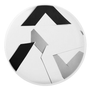 BLACK AND WHITE HEX DRAWER KNOB