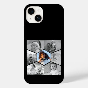 Black and White Hexagon Photo Collage Case-Mate iPhone 14 Case