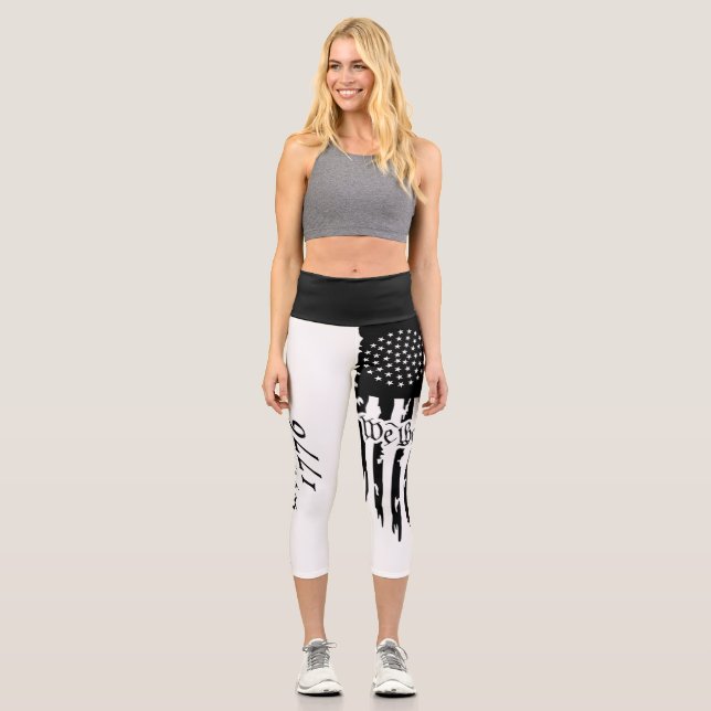 Black and White High Waisted Capris We the People (Front)