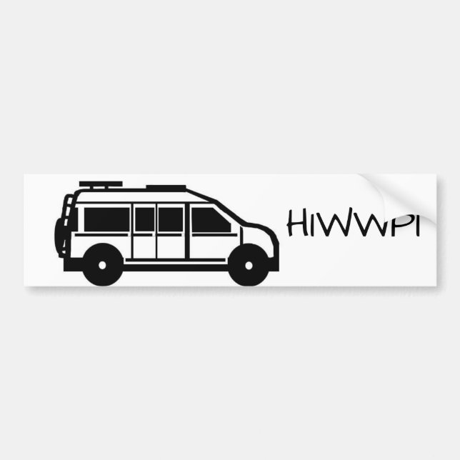 Black and White HIWWPI Bumper Sticker (Front)