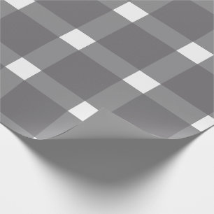Black and White Holiday Plaid Christmas Wrapping Paper