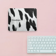 Black and White Holstein Cowhide Look With Name