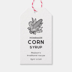 Black and white homemade corn syrup pantry label