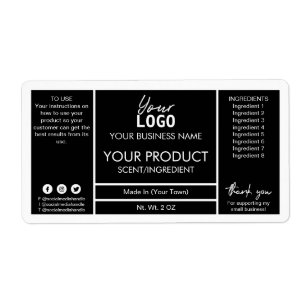 Black And White Homemade Product Labels