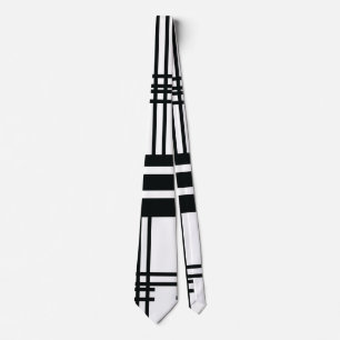 Black and White Horizontal Straight Abstract Tie