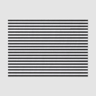 Black And White Horizontal Stripes Tissue Paper