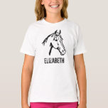 Black and White Horse Lover Tee<br><div class="desc">Tell the world how much you love horses with this chic black & white horse tee. Customise the front with your name,  or add something to the back! The clean lines and the simple design will make this t-shirt something you can wear over and over again.  Enjoy!</div>