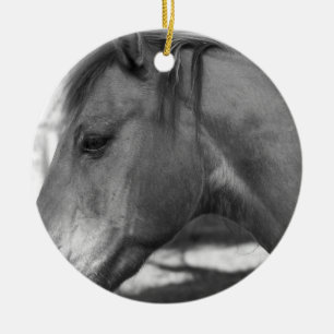 Black and white Horse ornament