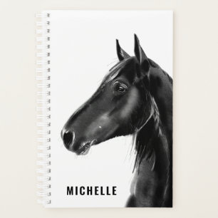 Black and White Horse Personalised Planner