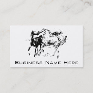 Black and White Horses Business Card