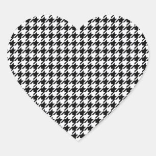 Black and White Houndstooth by Shirley Taylor Heart Sticker