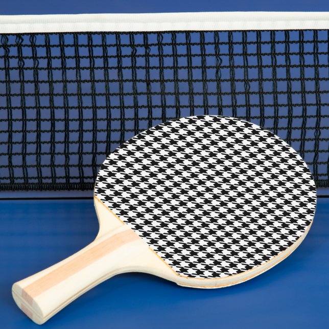 Black and White Houndstooth by Shirley Taylor Ping Pong Paddle (Insitu)