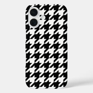 Black and White Houndstooth Check iPhone 16 Case