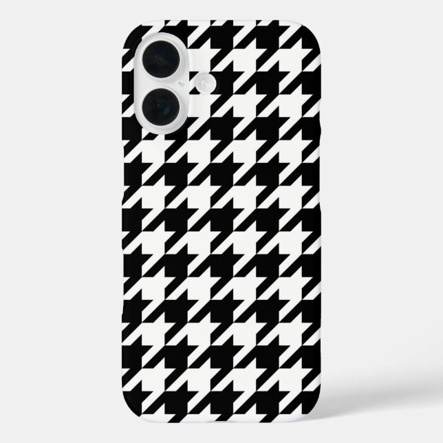 Black and White Houndstooth Check Case-Mate iPhone Case (Back)
