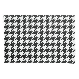 Black and White Houndstooth Check Pillowcase