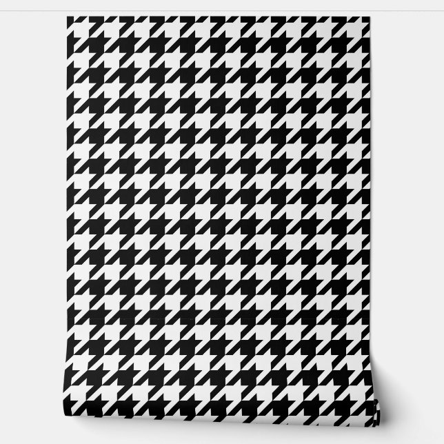 Black and White Houndstooth Check Wallpaper (Unrolling)