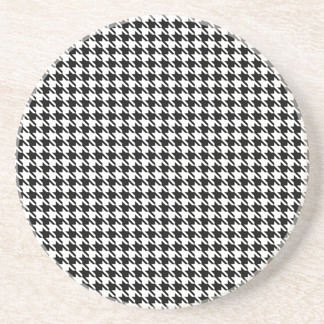 Black and White Houndstooth Coaster (Front)