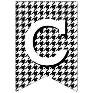 Black and White Houndstooth Congratulations Bunting