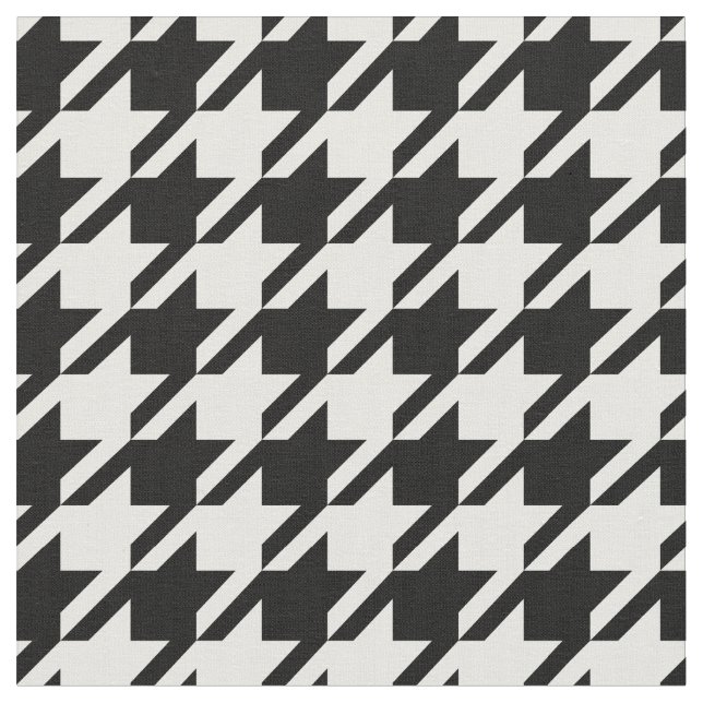 Black and White Houndstooth Fabric (Close Up)