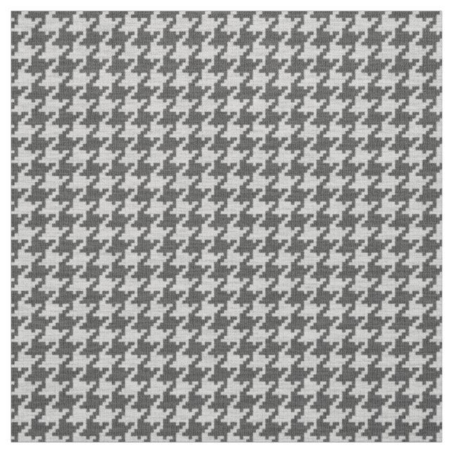 Black and White Houndstooth Geometric Pattern Fabric (Swatch)