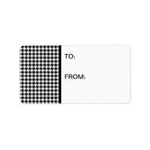 Black and White Houndstooth Label
